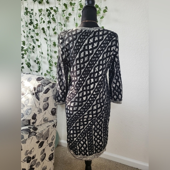 💚HP💚NWOT Anthropologie Moth Cotton/Wool Textured Abstract Sweater Dress - Picture 7 of 11